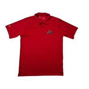 Antigua Mens Cardinals Polo Shirt Red M Short Sleeve Embroidered Logo